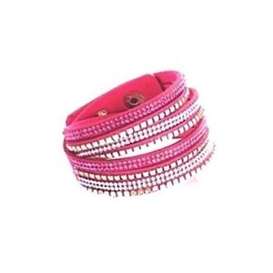 NEW Pink Rhinestone Wrap Bracelet